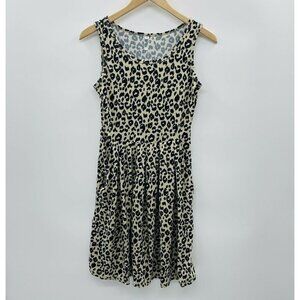 Auselily Small Sleeveless Leopard Swing Dress 084